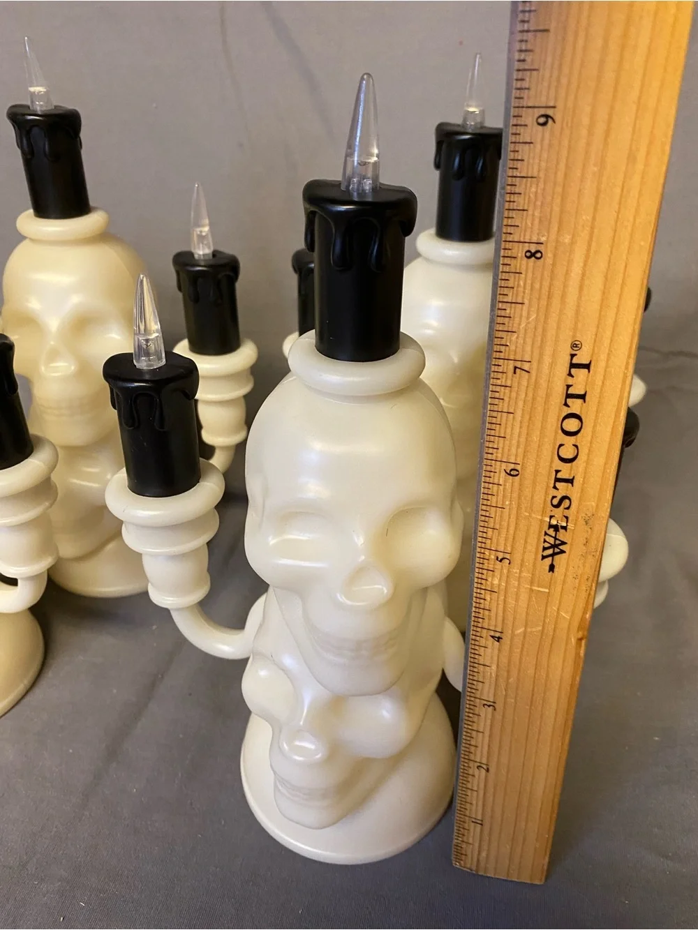 Target Ivory and Black Skull Candelabra Set